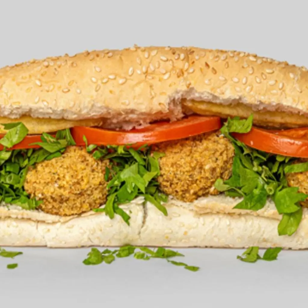 Falafel with Egg Sandwich Samoli Bread